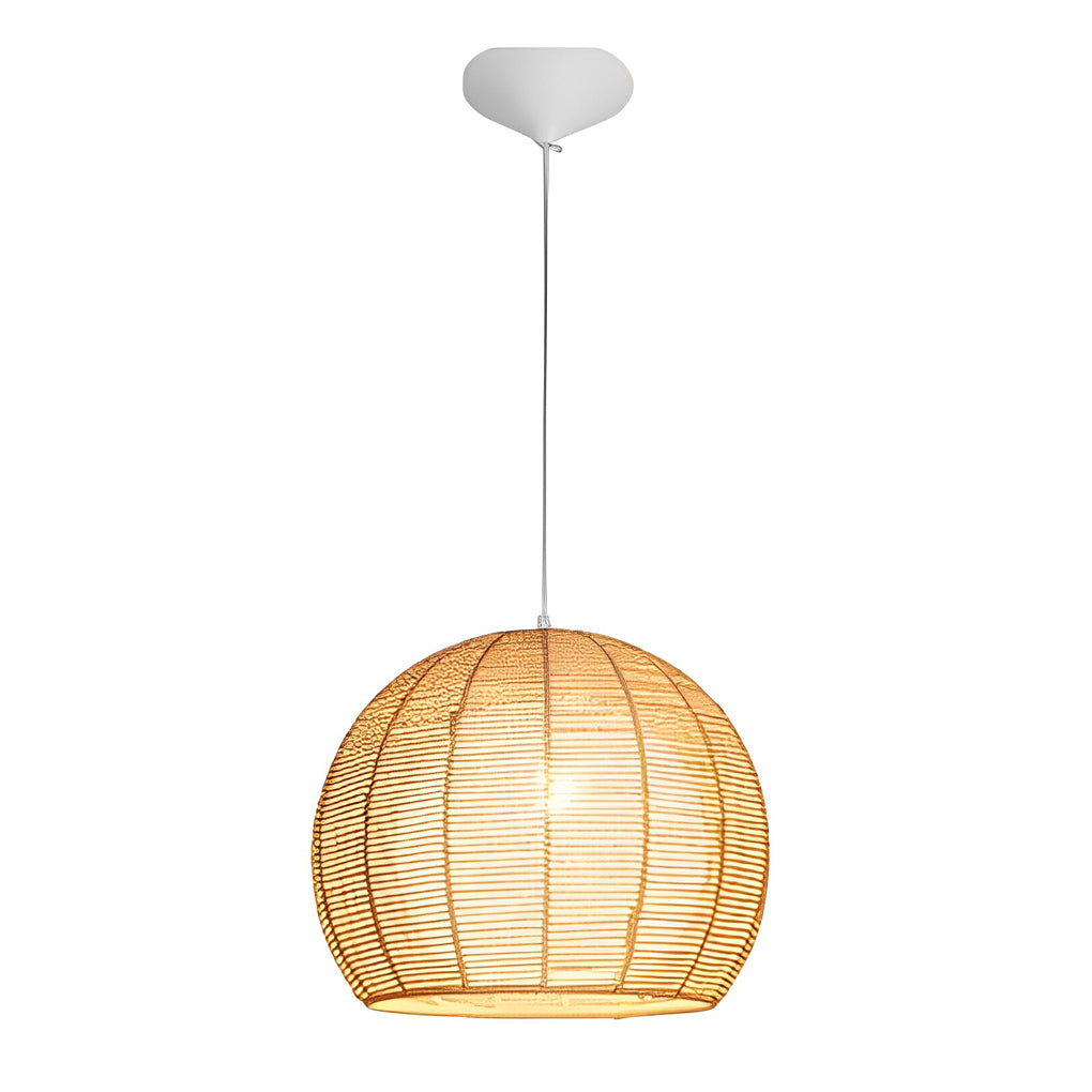 Modern Nordic Rattan Rope Woven Lantern Pendant Light LED Rustic Chandelier for Bedroom and Living Room
