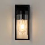 Modern Nordic Rectangular Black Iron Glass Wall Lamp Industrial Indoor Sconce Light