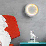 Modern Nordic Resin Moon LED Wall Sconce Round Decorative Light Fixture for Living Room