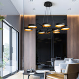 Modern Nordic Ring LED Chandelier for Living Room Multi Light Iron and Acrylic Pendant Lamp