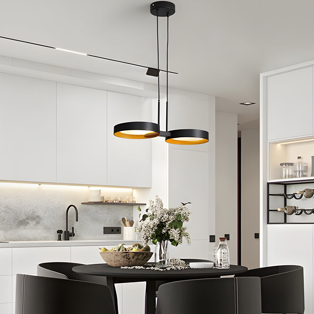 Modern Nordic Ring LED Chandelier for Living Room Multi Light Iron and Acrylic Pendant Lamp