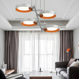 Modern Nordic Ring LED Chandelier for Living Room Multi Light Iron and Acrylic Pendant Lamp