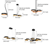 Modern Nordic Ring LED Chandelier for Living Room Multi Light Iron and Acrylic Pendant Lamp