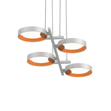 Modern Nordic Ring LED Chandelier for Living Room Multi Light Iron and Acrylic Pendant Lamp