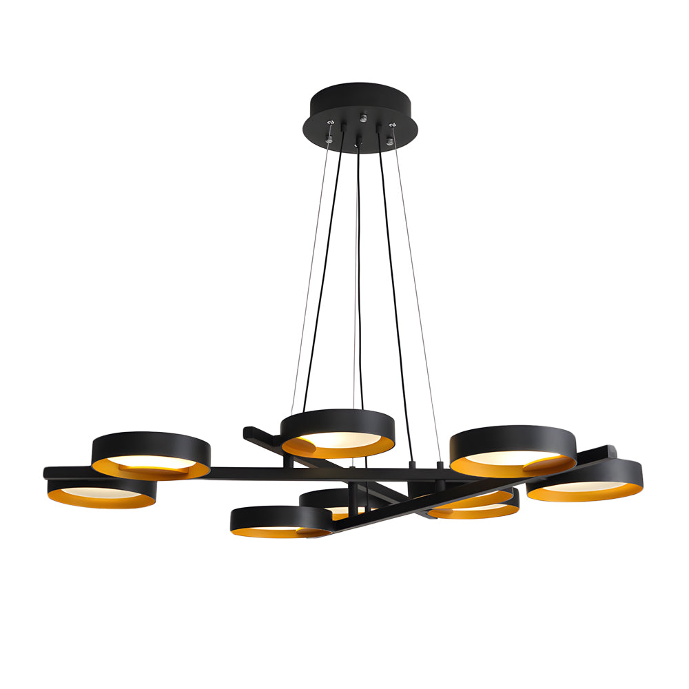 Modern Nordic Ring LED Chandelier for Living Room Multi Light Iron and Acrylic Pendant Lamp