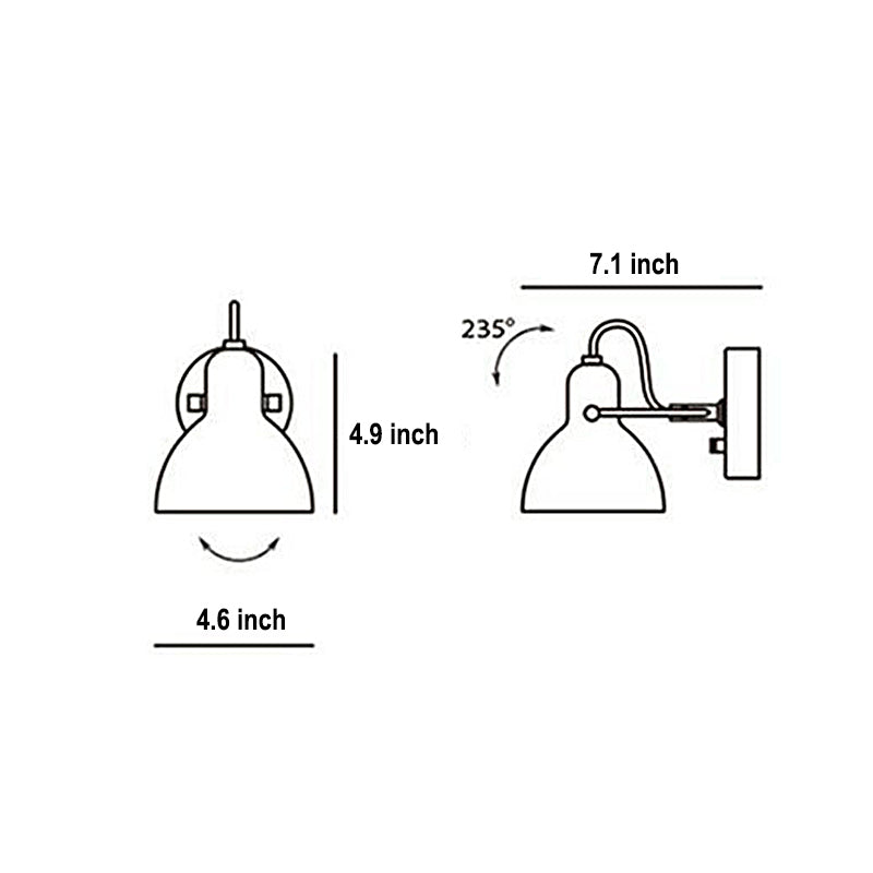 Modern Nordic Rotatable White Glass Shade Wall Sconce Minimalist Bedside Light