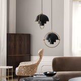 Modern Nordic Rotating Shade Pendant Light Electroplated Iron Chandelier for Dining Room