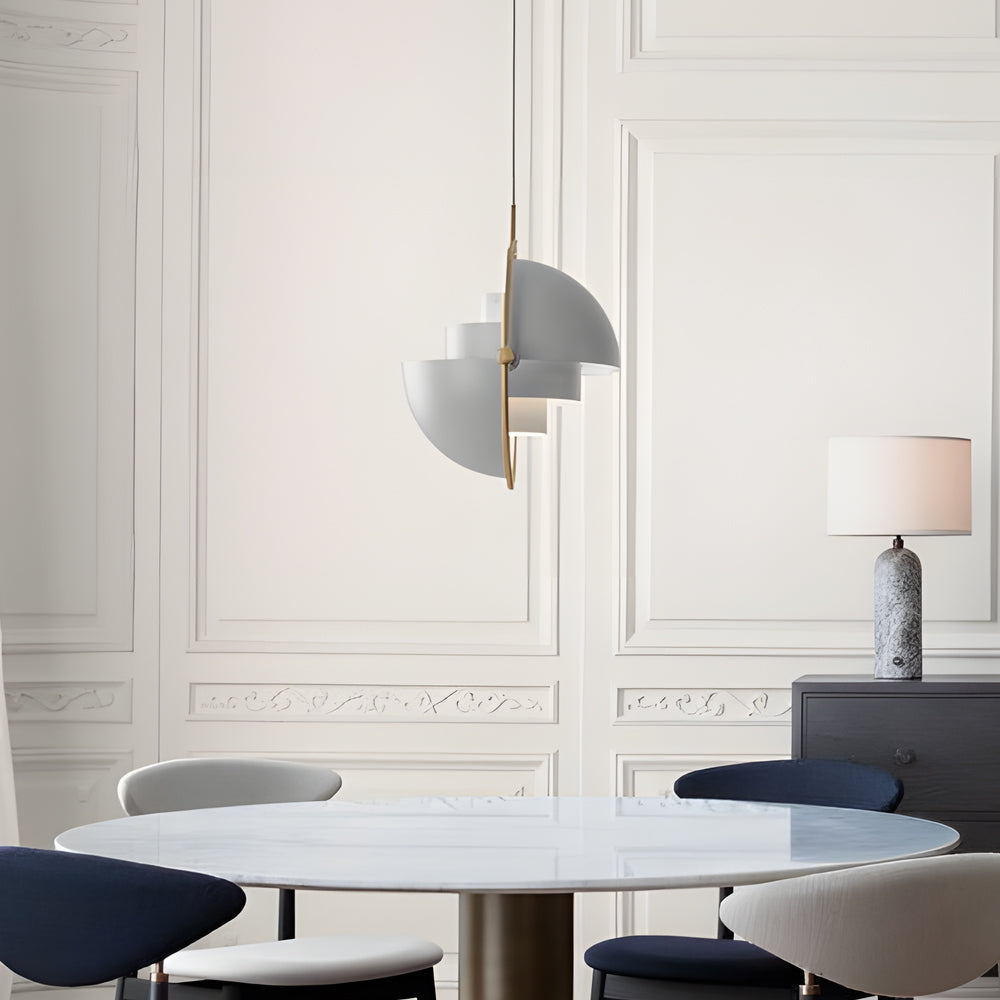 Modern Nordic Rotating Shade Pendant Light Electroplated Iron Chandelier for Dining Room