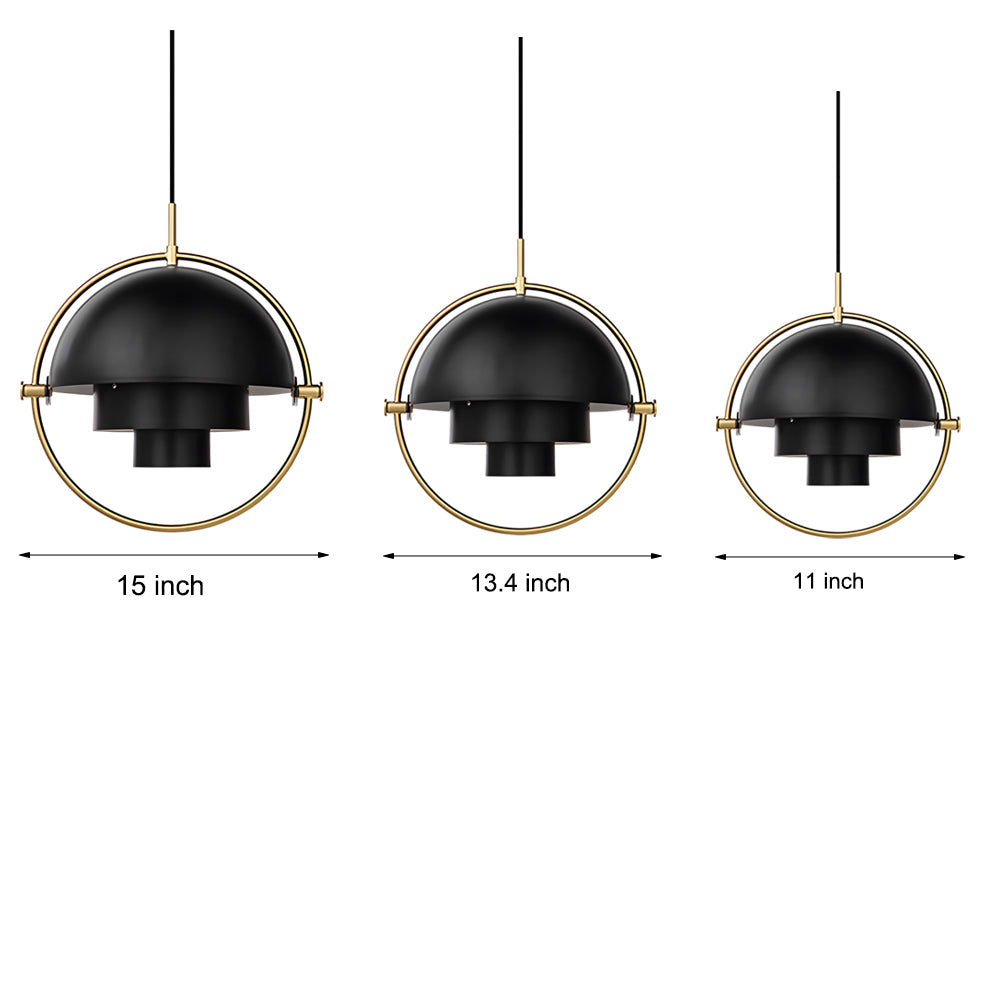 Modern Nordic Rotating Shade Pendant Light Electroplated Iron Chandelier for Dining Room