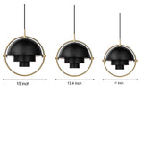 Modern Nordic Rotating Shade Pendant Light Electroplated Iron Chandelier for Dining Room