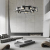 Modern Nordic Round Glass LED Chandelier Stepless Dimmable Ceiling Pendant Light with Remote