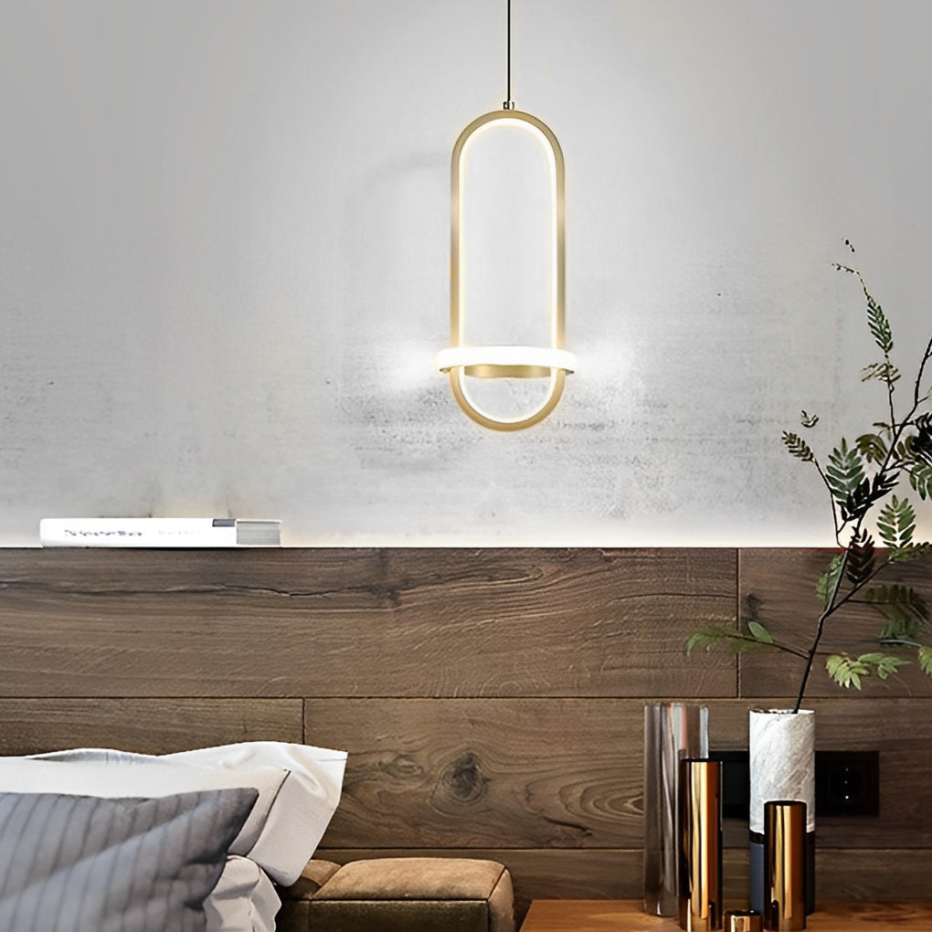 Modern Nordic Round LED Chandelier 3 Step Dimming Pendant Light for Bedside and Living Room