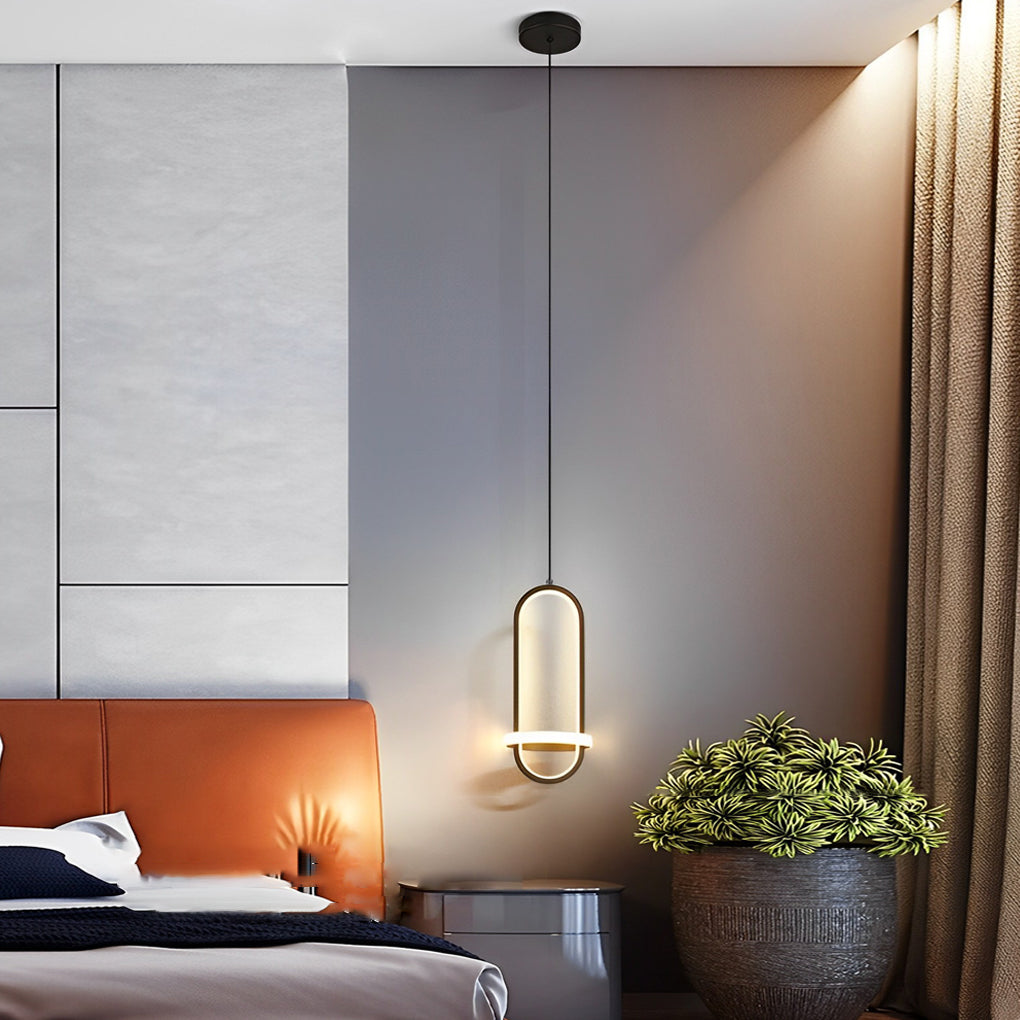 Modern Nordic Round LED Chandelier 3 Step Dimming Pendant Light for Bedside and Living Room