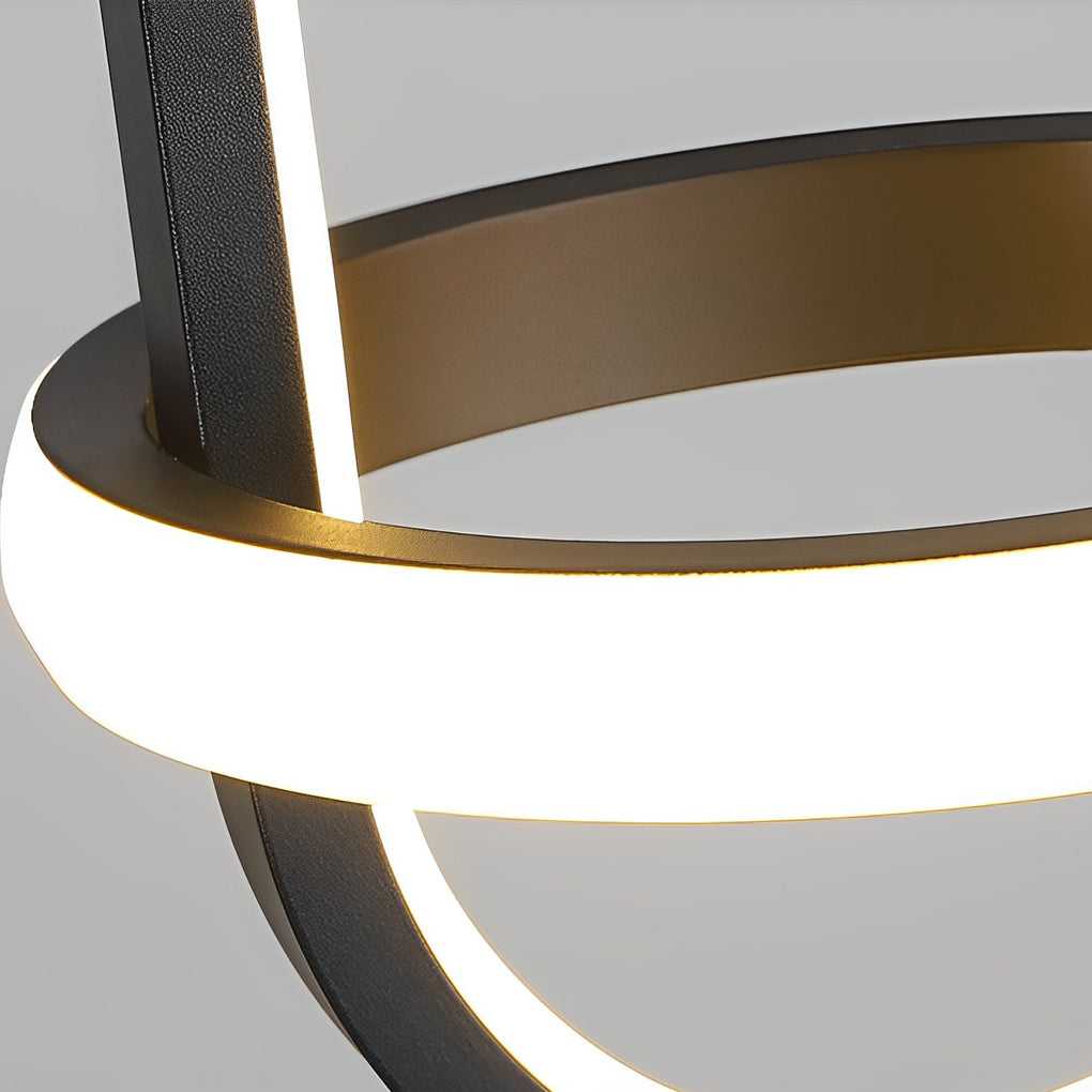 Modern Nordic Round LED Chandelier 3 Step Dimming Pendant Light for Bedside and Living Room