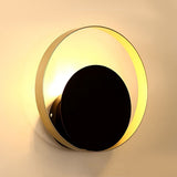Modern Nordic Round LED Wall Sconce Minimalist Iron Bedside Lamp for Living Room and Hallway
