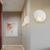 Modern Nordic Round Resin Glass Wall Sconce White Decorative Indoor Light Fixture for Bedroom Hallway