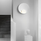 Modern Nordic Round Resin Glass Wall Sconce White Decorative Indoor Light Fixture for Bedroom Hallway