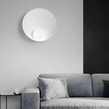 Modern Nordic Round Resin Glass Wall Sconce White Decorative Indoor Light Fixture for Bedroom Hallway