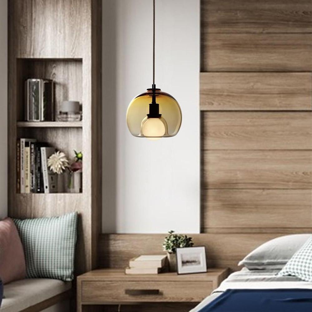 Modern Nordic Semi Globe Glass Pendant Light for Dining Room and Kitchen