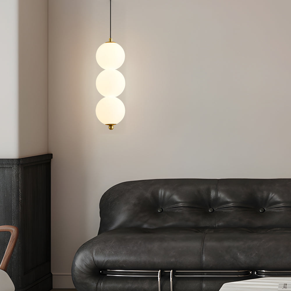 Modern Nordic Spherical Vertical Ball LED Pendant Light for Bedroom and Dining Room