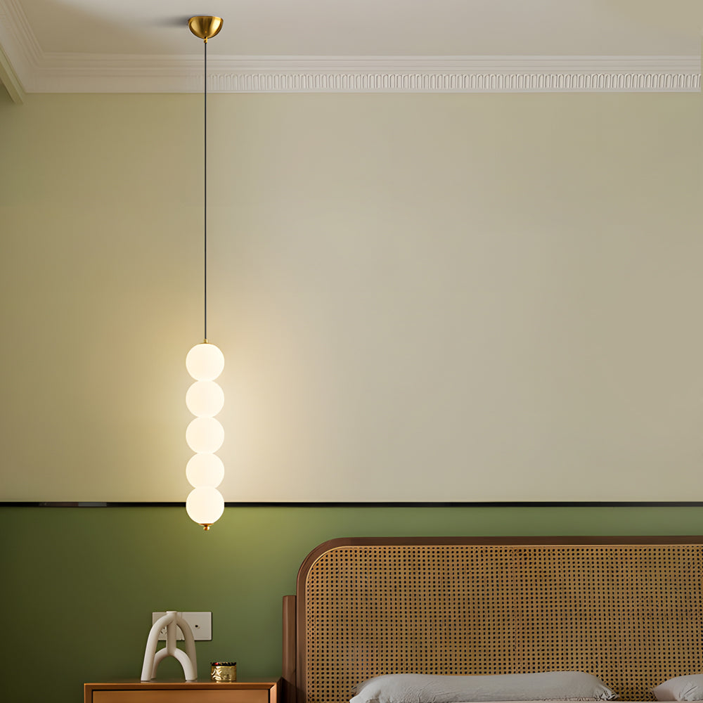 Modern Nordic Spherical Vertical Ball LED Pendant Light for Bedroom and Dining Room