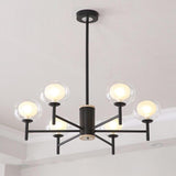 Modern Nordic Sputnik Chandelier with Glass Bubble Shades Gold and Black Multi Light LED Pendant