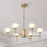 Modern Nordic Sputnik Chandelier with Glass Bubble Shades Gold and Black Multi Light LED Pendant