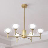 Modern Nordic Sputnik Chandelier with Glass Bubble Shades Gold and Black Multi Light LED Pendant