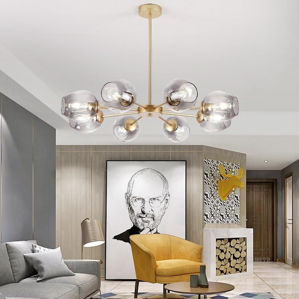 Modern Nordic Sputnik Glass Globe Chandelier LED Hanging Ceiling Light Fixture