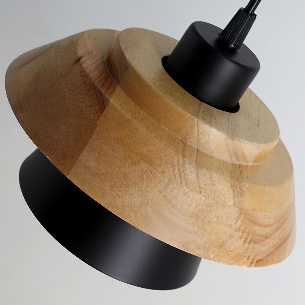 Modern Nordic Stone Wood Pendant Light Minimalist Hanging Lamp for Dining Room and Kitchen