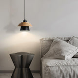 Modern Nordic Stone Wood Pendant Light Minimalist Hanging Lamp for Dining Room and Kitchen