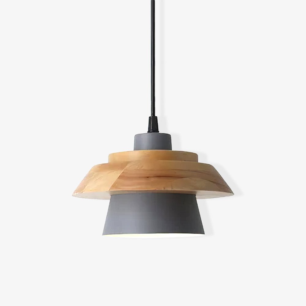 Modern Nordic Stone Wood Pendant Light Minimalist Hanging Lamp for Dining Room and Kitchen