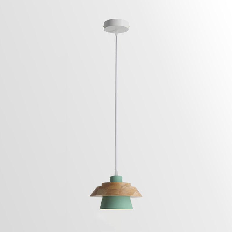 Modern Nordic Stone Wood Pendant Light Minimalist Hanging Lamp for Dining Room and Kitchen