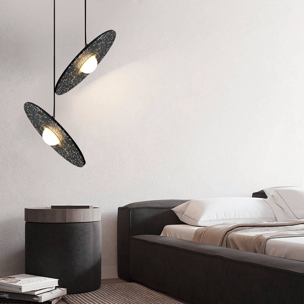 Modern Nordic Terrazzo and Glass Sphere LED Pendant Light with Adjustable Cord