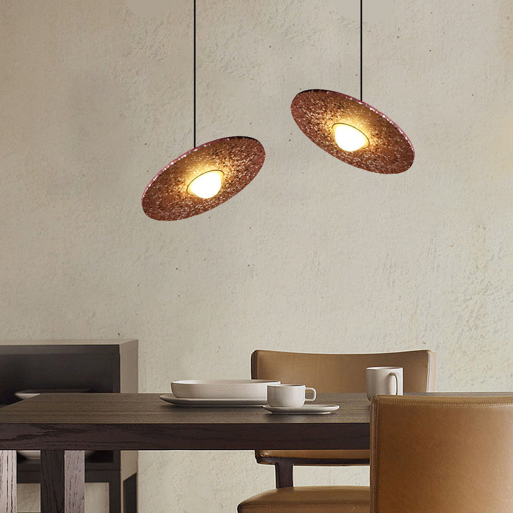 Modern Nordic Terrazzo and Glass Sphere LED Pendant Light with Adjustable Cord