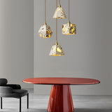 Modern Nordic Terrazzo Cement Pendant Light Concrete LED Chandelier for Kitchen Island and Dining Room