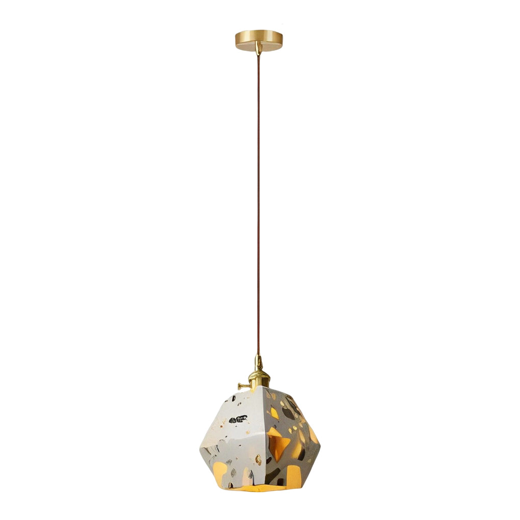 Modern Nordic Terrazzo Cement Pendant Light Concrete LED Chandelier for Kitchen Island and Dining Room