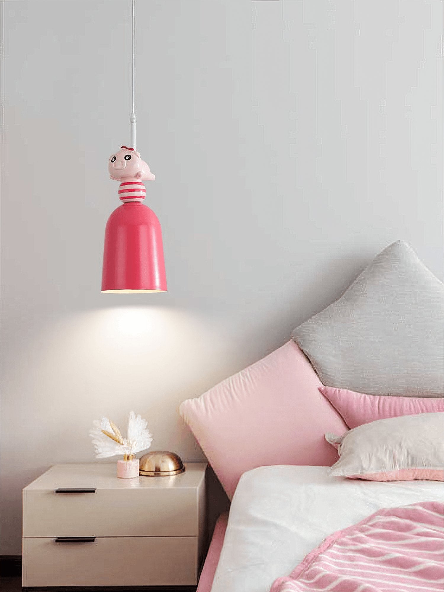 Modern Nordic Toy Figurine Pendant Light for Kids Bedroom and Bedside Decor