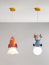 Modern Nordic Toy Figurine Pendant Light for Kids Bedroom and Bedside Decor