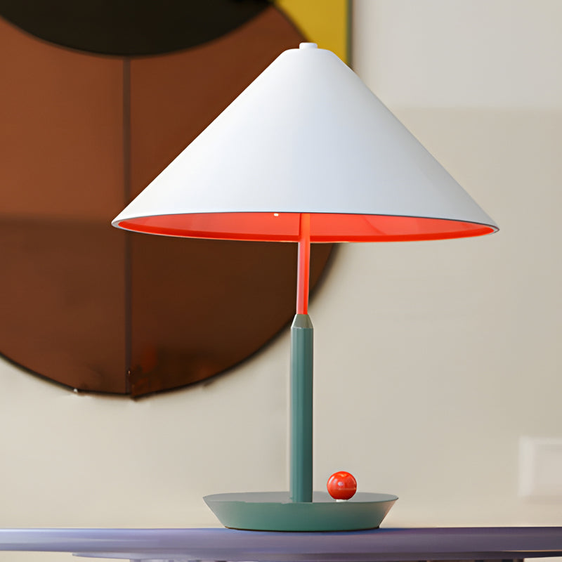 Modern Nordic Triangle Metal Table Lamp with Geometric Shade for Bedroom and Office
