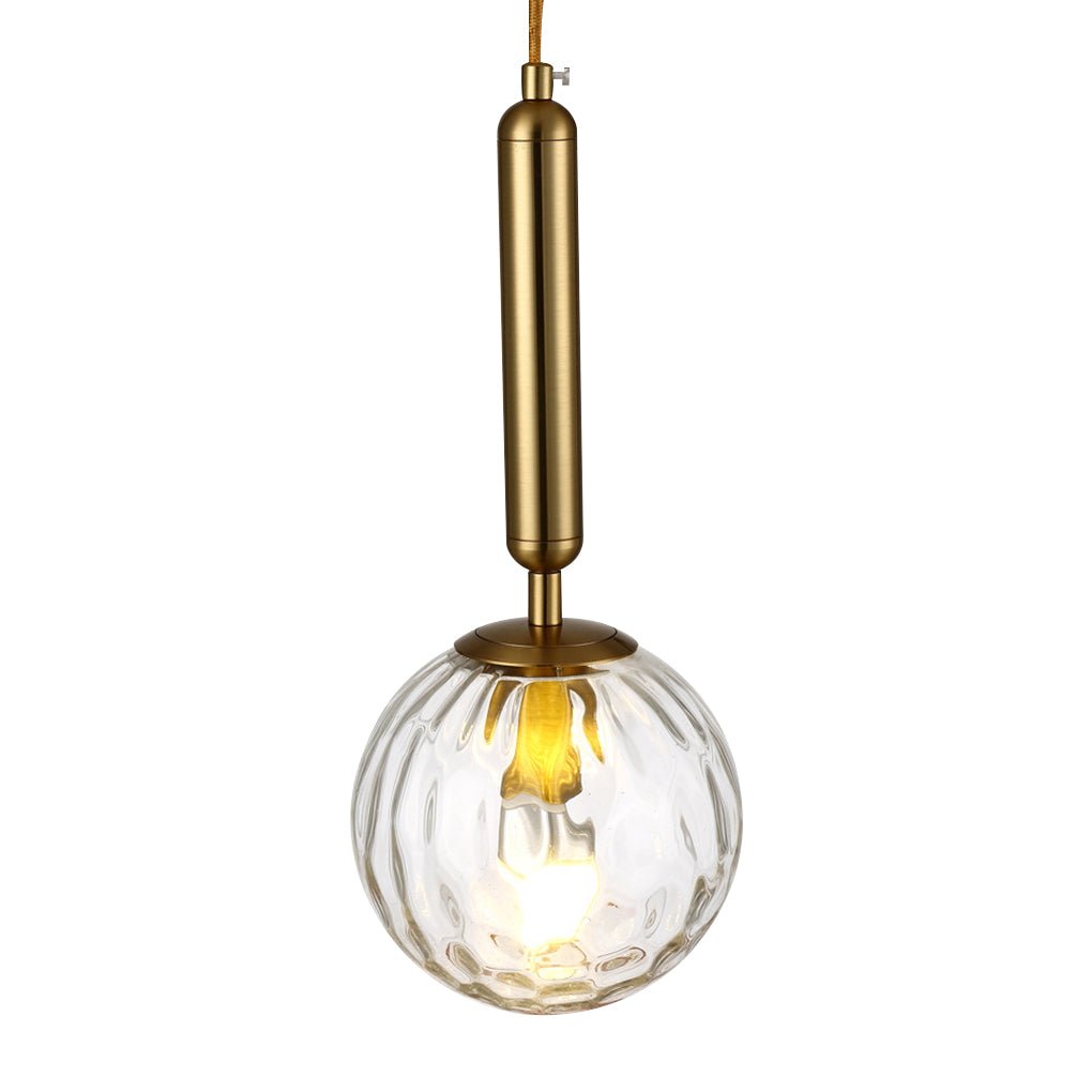Modern Nordic Water Pattern Glass LED Pendant Light for Bedroom Bedside and Dining Areas