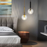 Modern Nordic Water Pattern Glass LED Pendant Light for Bedroom Bedside and Dining Areas