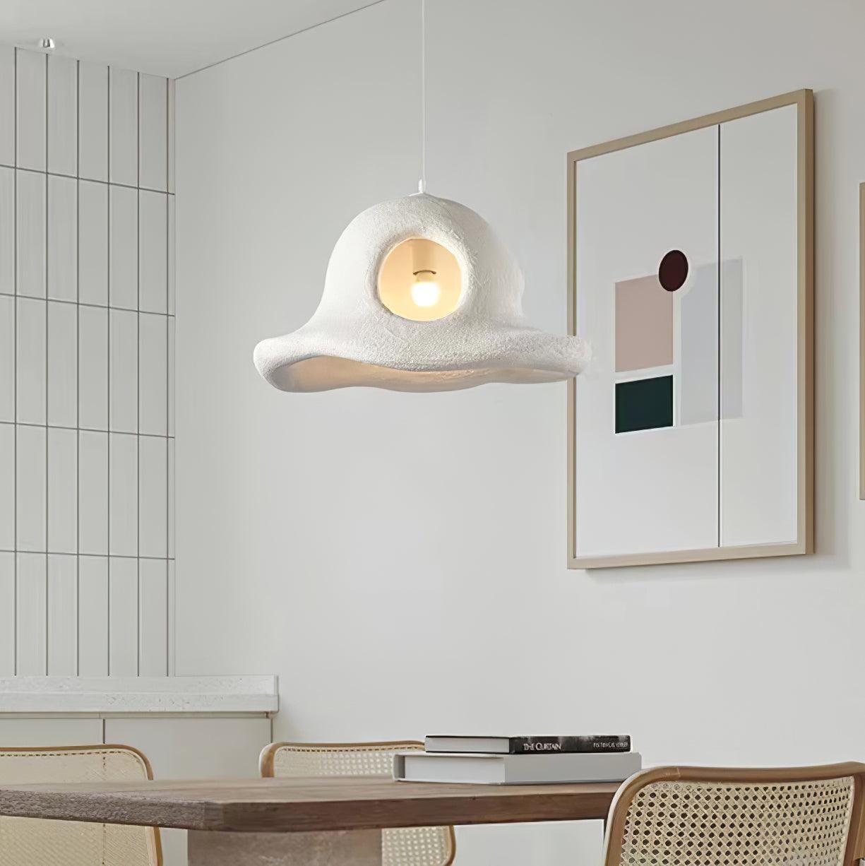Modern Nordic Wide Brim Hat Ceiling Light Fixture Minimalist Hanging Pendant Lamp