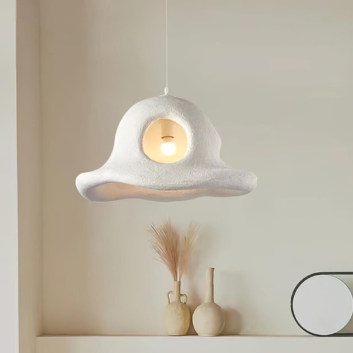 Modern Nordic Wide Brim Hat Ceiling Light Fixture Minimalist Hanging Pendant Lamp