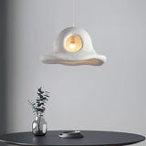 Modern Nordic Wide Brim Hat Ceiling Light Fixture Minimalist Hanging Pendant Lamp