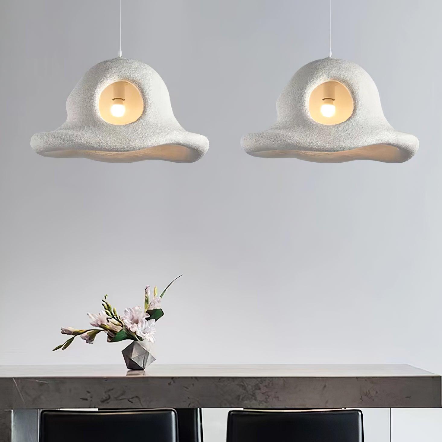 Modern Nordic Wide Brim Hat Ceiling Light Fixture Minimalist Hanging Pendant Lamp