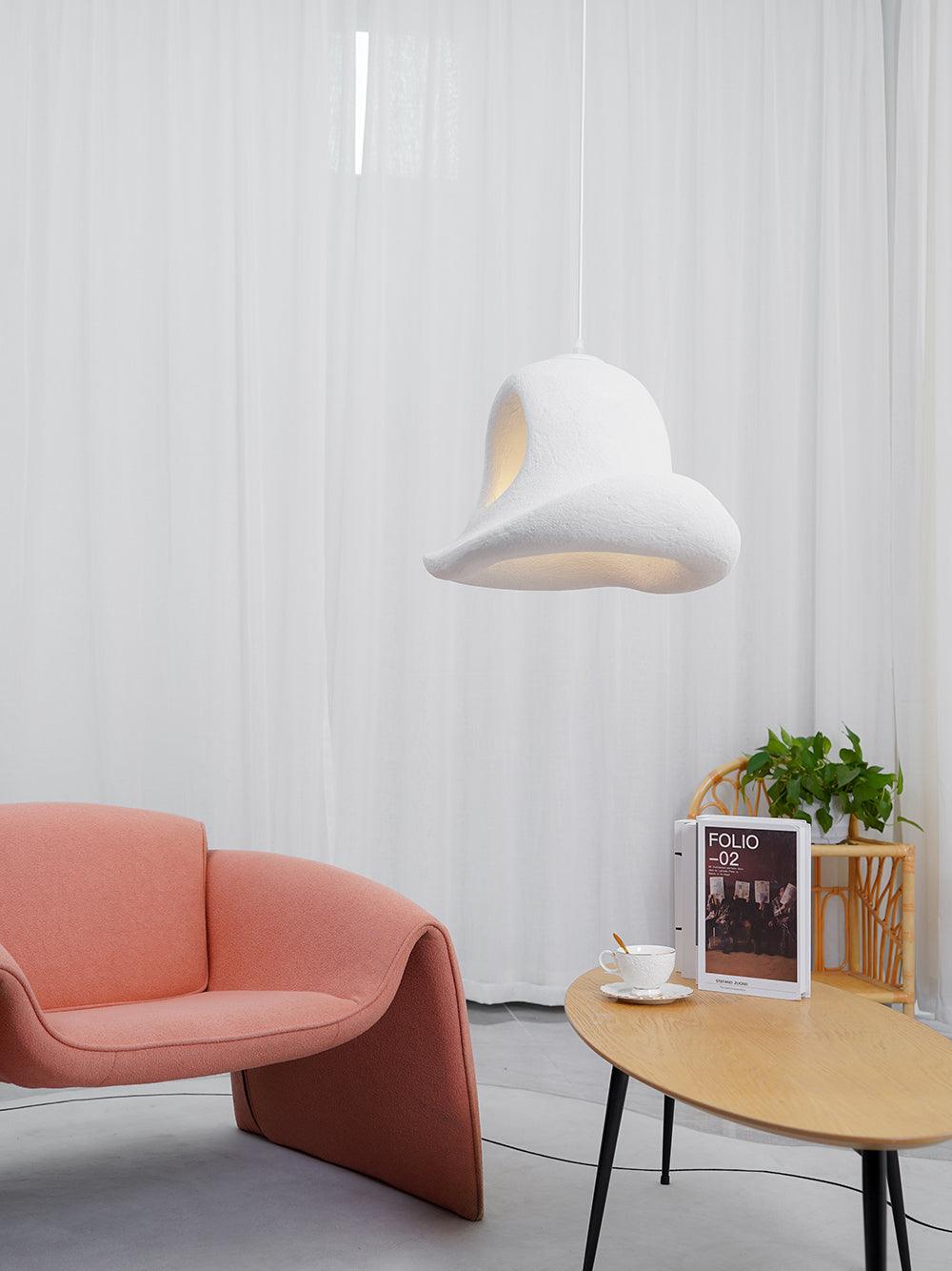 Modern Nordic Wide Brim Hat Ceiling Light Fixture Minimalist Hanging Pendant Lamp