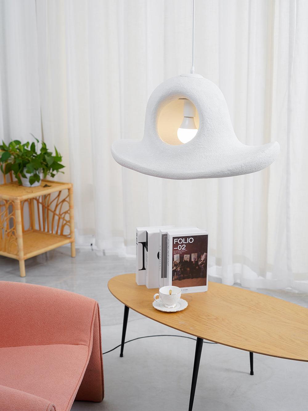 Modern Nordic Wide Brim Hat Ceiling Light Fixture Minimalist Hanging Pendant Lamp