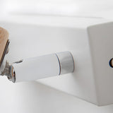 Modern Nordic Wood and Glass Cone Rotatable Wall Sconce in White Finish