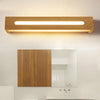 Modern Nordic Wood LED Wall Sconce Waterproof Bathroom Mirror Light for Bedroom and Living Room